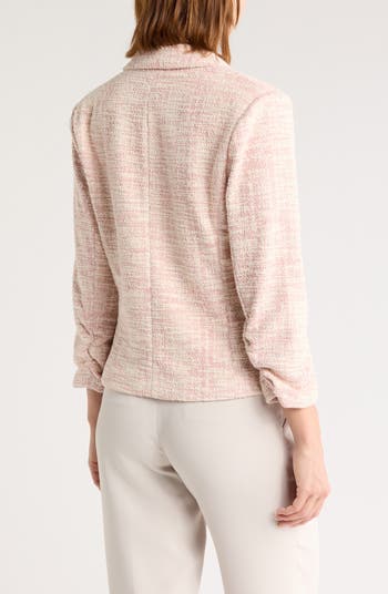 Ruched Sleeve Bouclé Blazer