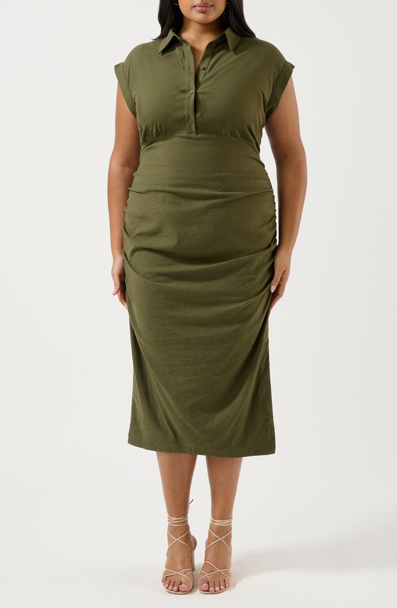 Estelle Desert Whisperer Midi Dress, Main, color, Olive