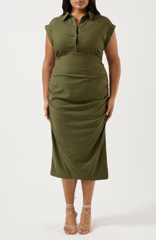 Estelle Desert Whisperer Midi Dress In Olive