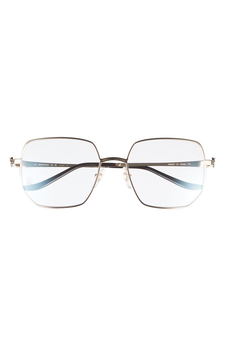 Cartier 57mm Rectangular Optical Glasses, Main, color,