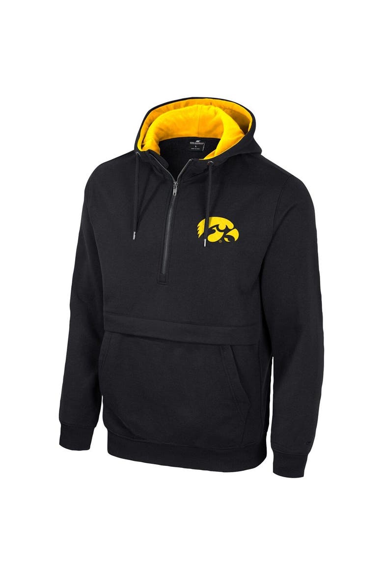 Men's Colosseum Black Iowa Hawkeyes Half-Zip Hoodie, Alternate, color, Black