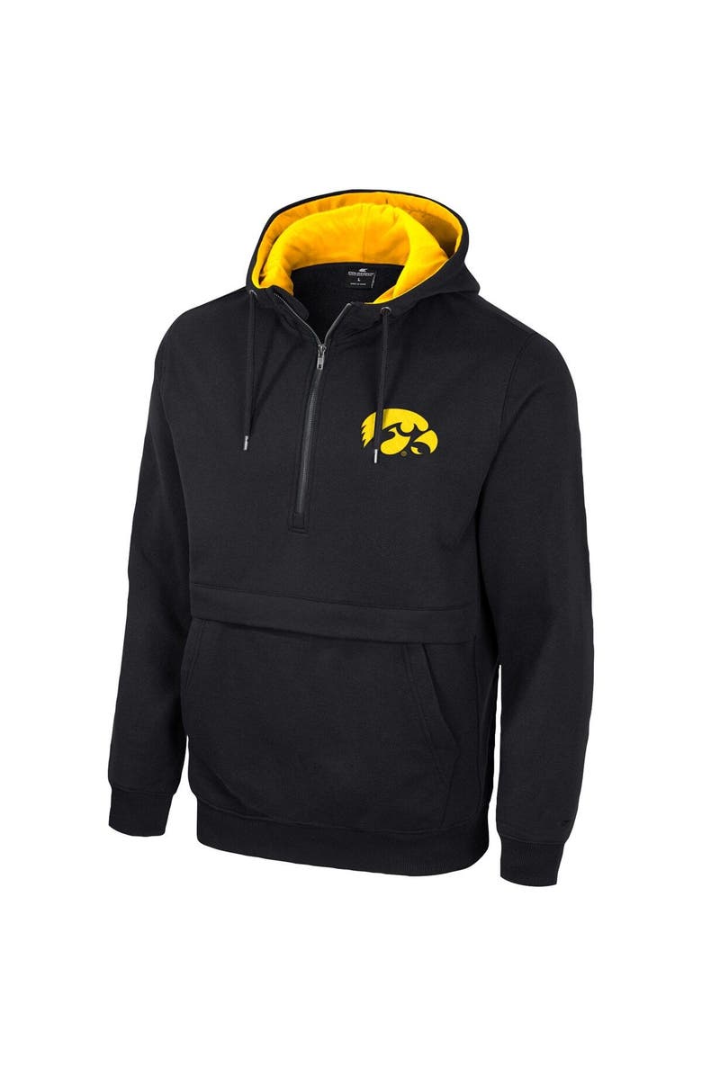 COLOSSEUM Men's Colosseum Black Iowa Hawkeyes Half-Zip Hoodie, Alternate, color, Black