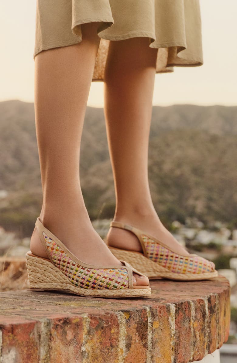André Assous Audrey Espadrille Wedge Sandal, Alternate, color, Natural Multi