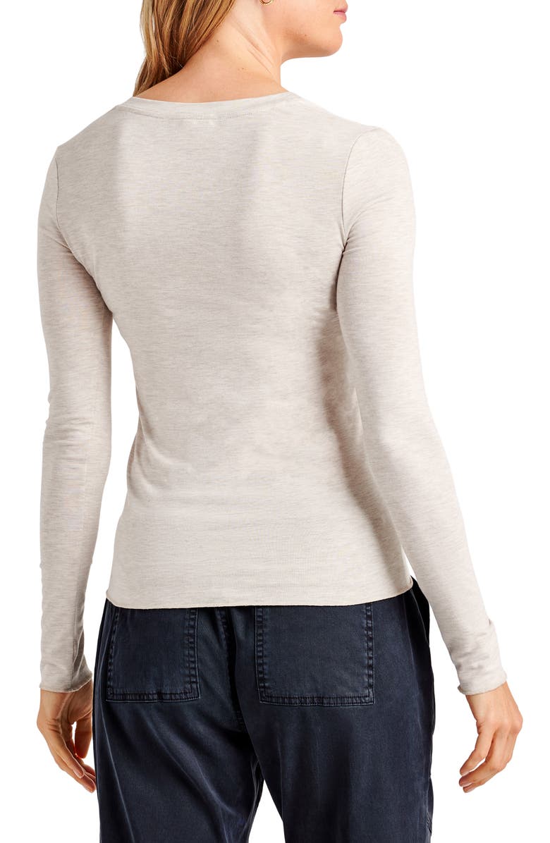 Splendid V-Neck Long Sleeve Tee, Alternate, color, Pale Oak Heather