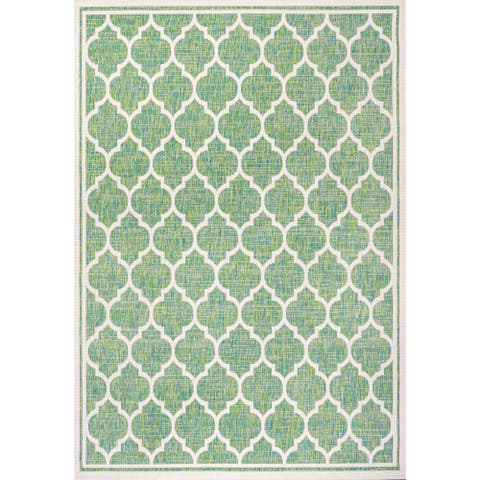 Trebol Moroccan Trellis Textured Weave Indoor/Outdoor Area Rug