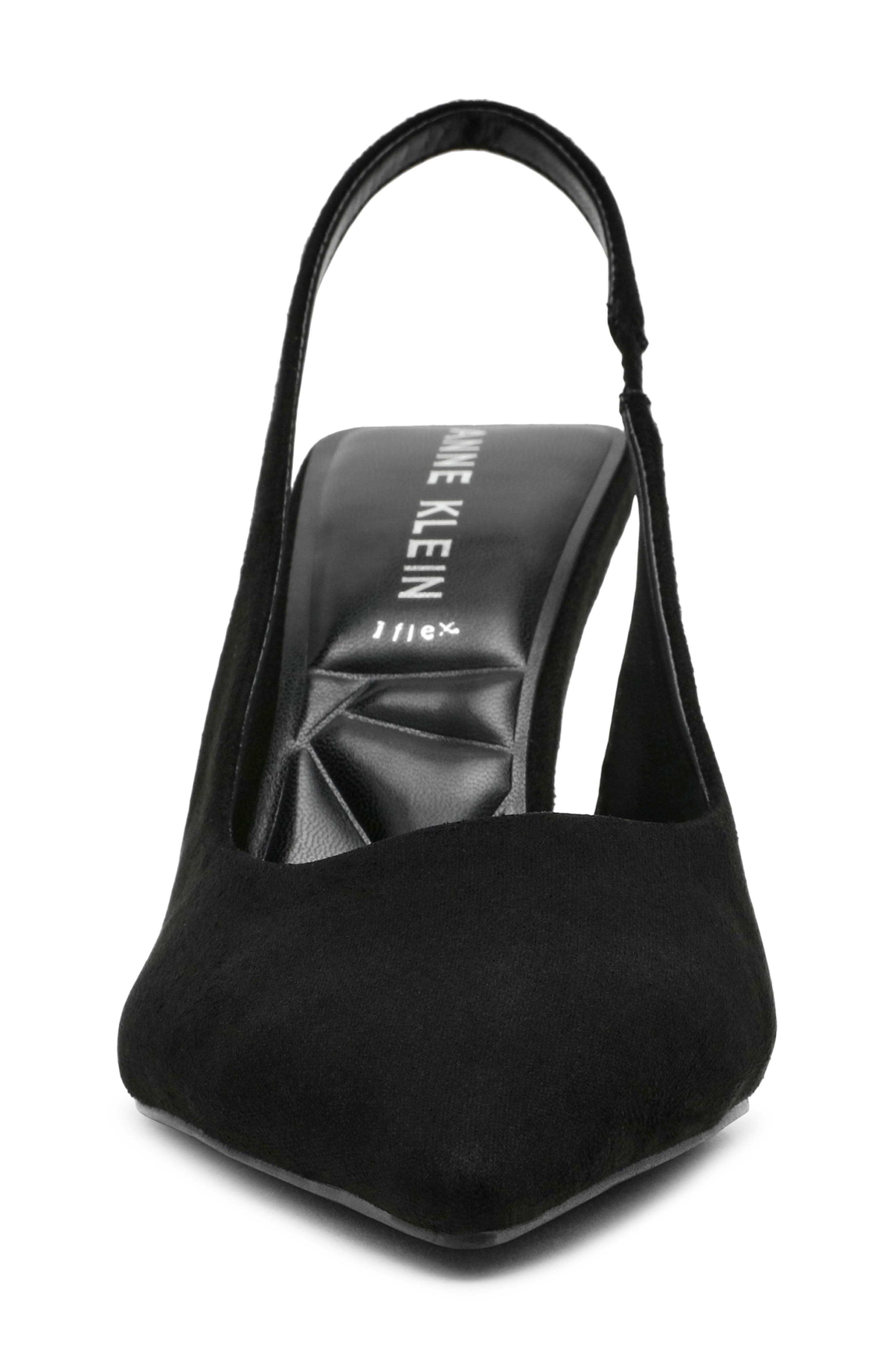 Anne Klein Itzy Pointed Toe Slingback Pump, Alternate, color, Black Suede