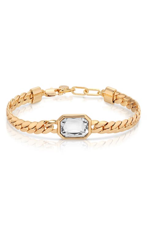 Deco Crystal Statement Cuban Chain Bracelet