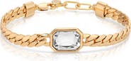 Ettika Deco Crystal Statement Cuban Chain Bracelet