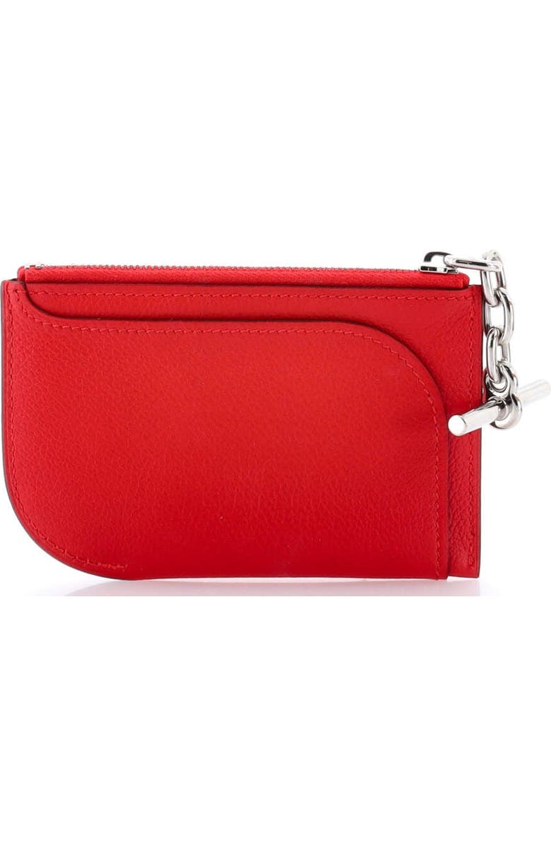 Pre-Owned Hermes Strap Card Holder Evercolor, Alternate, color, Rouge De Coeur