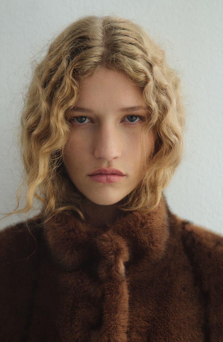 MANGO Faux Fur Jacket, Alternate, color, 