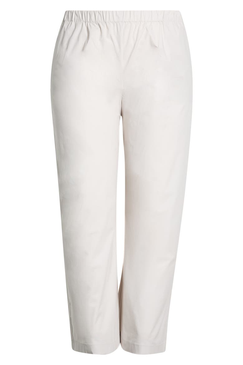 Stretch Cotton Poplin Wide Leg Ankle Pants, Alternate, color, CHALK