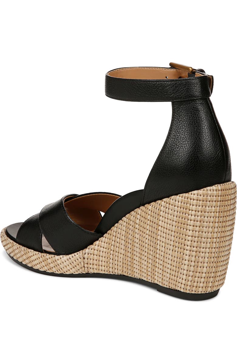 Vionic Marina Ankle Strap Wedge Sandal, Alternate, color, Black