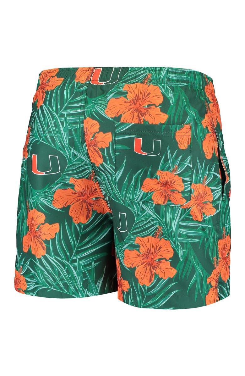 FOCO Men's Green Miami Hurricanes Swimming Trunks, Alternate, color,