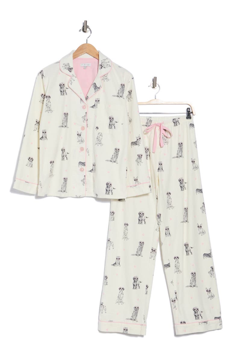 Cotton Flannel Pajamas, Alternate, color, WHITE