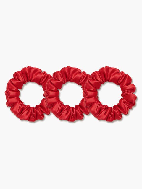 3Pcs Bundle Pure Silk Classic Hair Scrunchies - 2cm