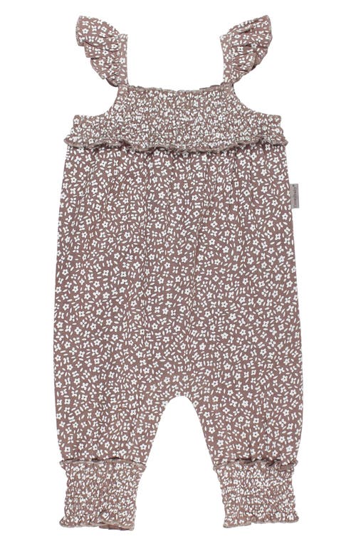L'ovedbaby Organic Cotton Muslin Romper In Almond Floral