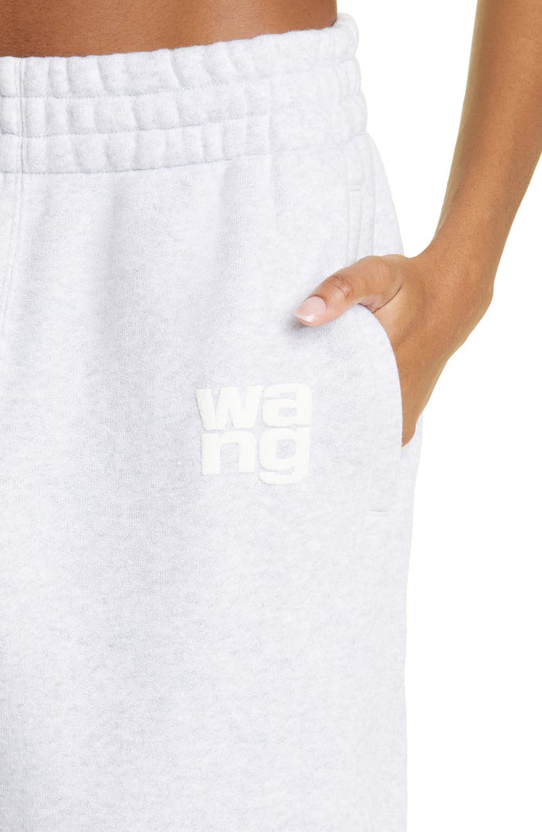 Alexander Wang Puff Logo Structured Terry Sweatpants, Alternate, color, Light Heather Grey