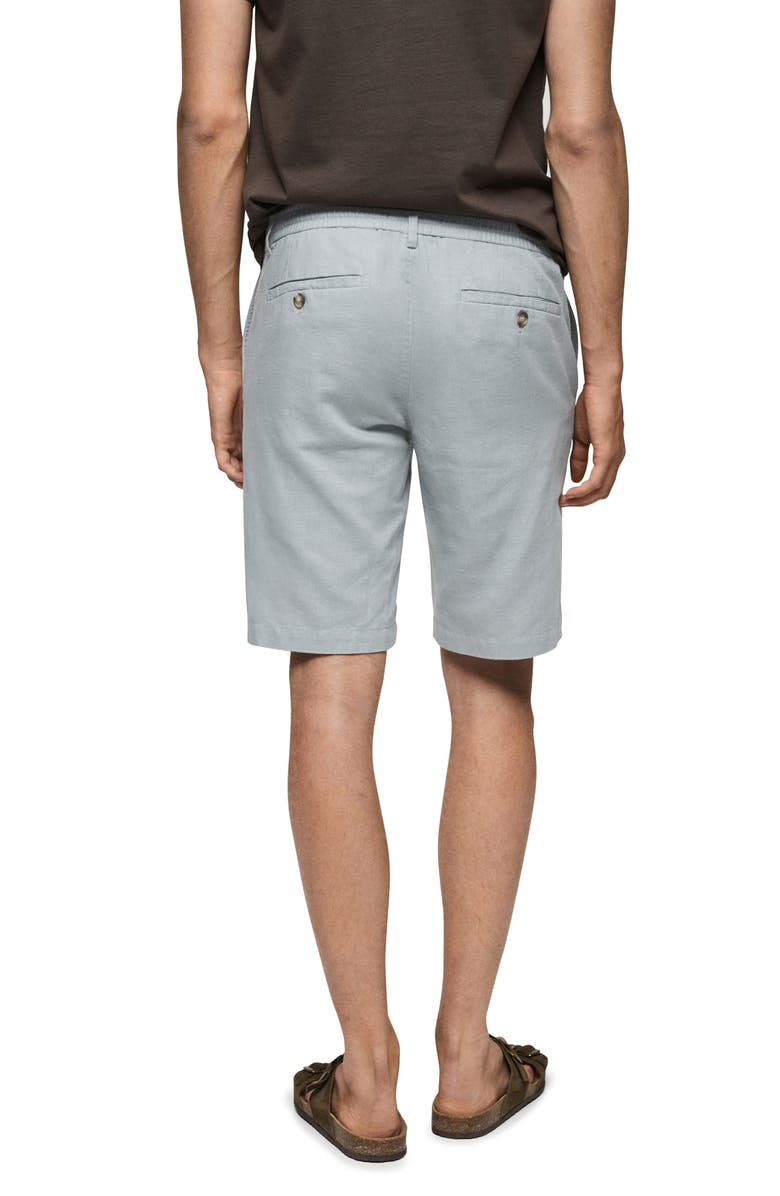 MANGO Slim Fit Linen Shorts, Alternate, color, 