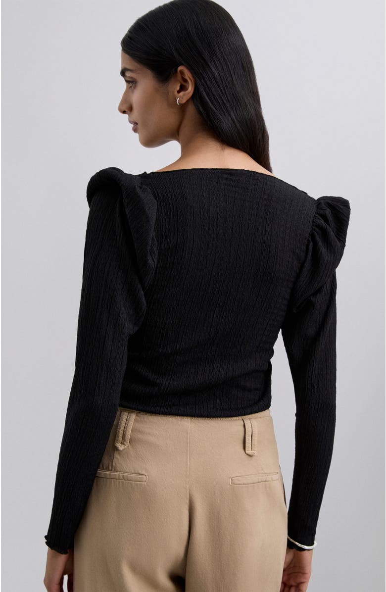 Scalpers Wrinkle Puff Ls Tee, Alternate, color, Black