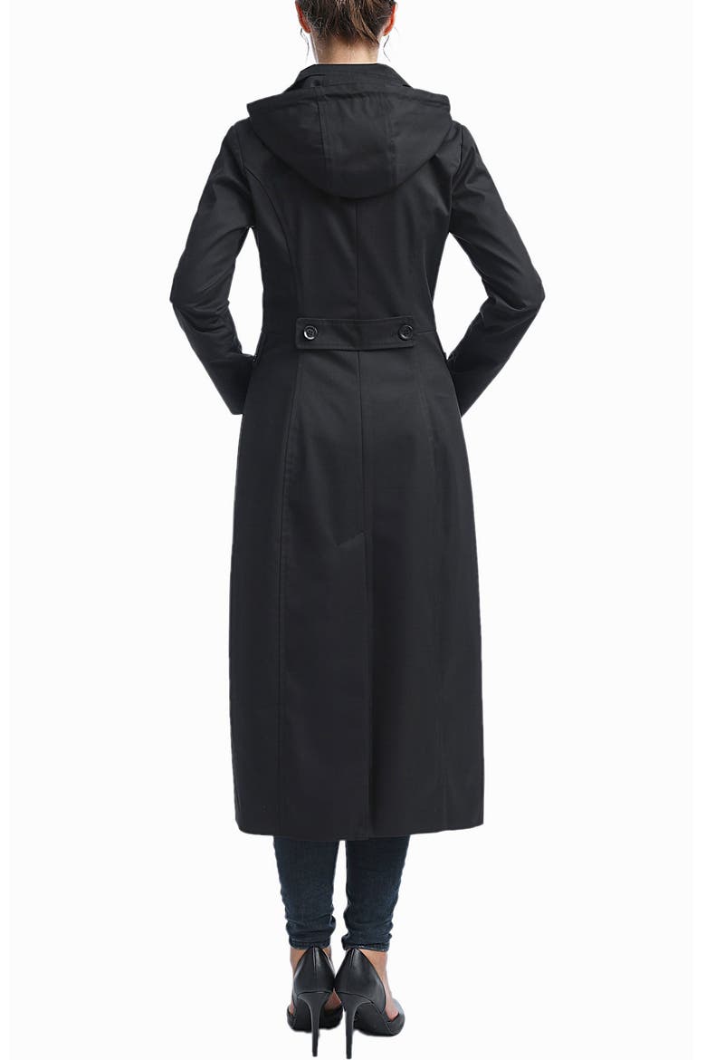 Women's Elana  Long Trench Coat, Alternate, color, Black