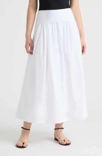 NVLT Poplin Gathered Midi Skirt