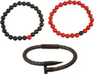 EYE CANDY LOS ANGELES Men's Set of 3 Colin Beaded Bracelets