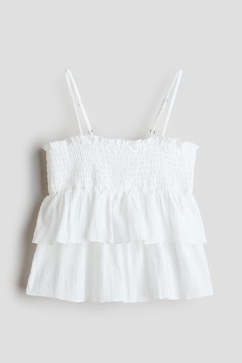 Tiered Cotton Top, Main, color, White
