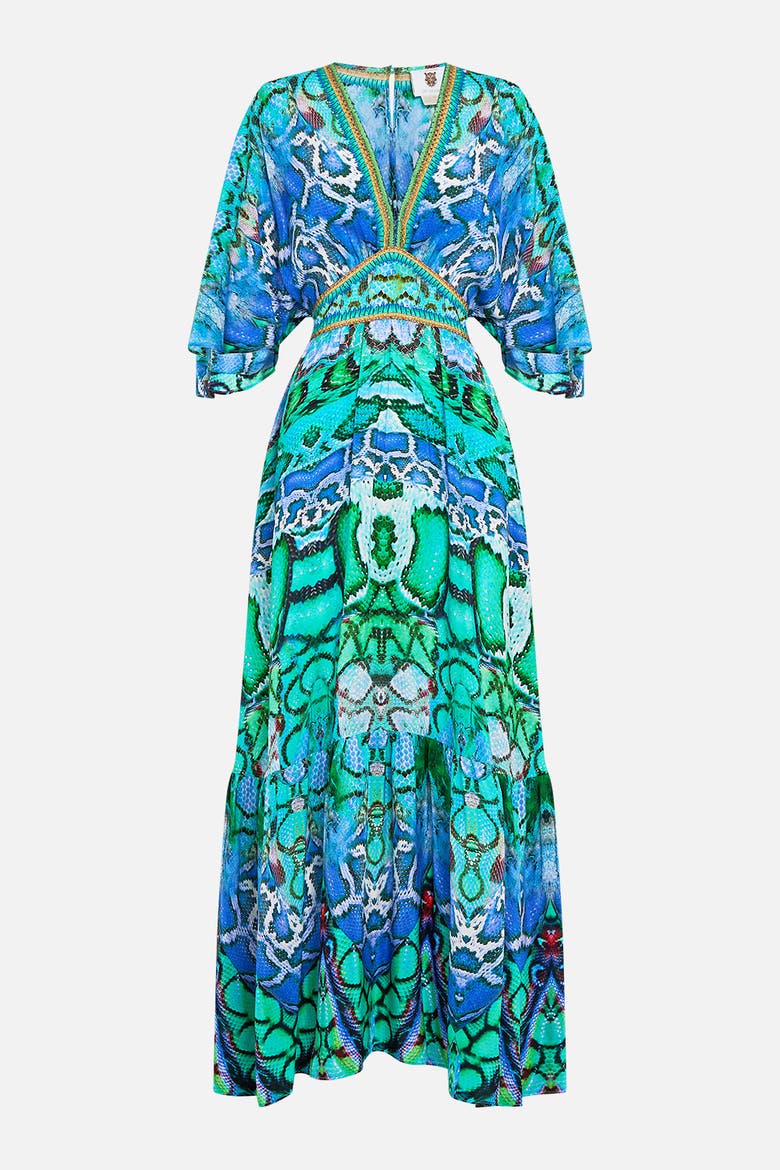 WAISTED DRESS WITH HEM RUFFLE LAND OF WONDER, Alternate, color, LAND OF WONDER