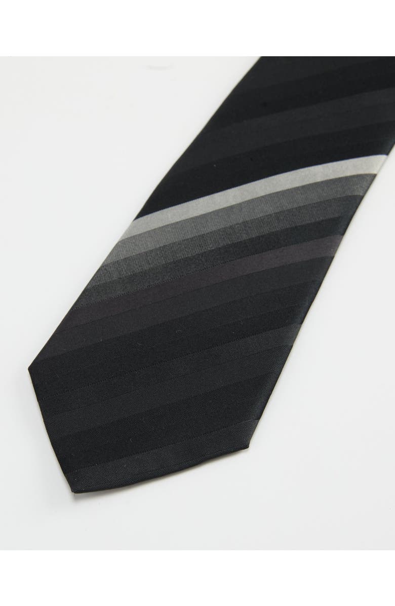 Knottery & Co Gradient Striped Silk Jacquard Tie, Alternate, color, Charcoal