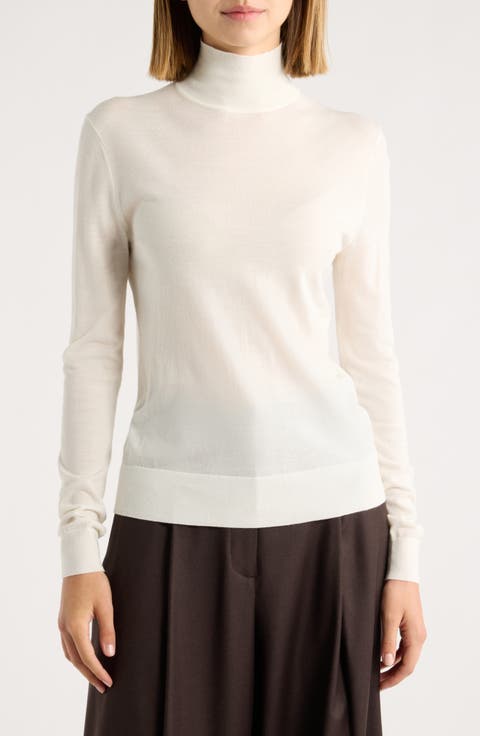 Wool Blend Mock Neck Sweater