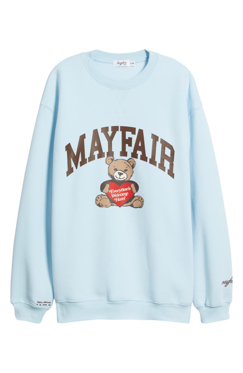 THE MAYFAIR GROUP Bear Fleece Graphic Sweatshirt, Alternate, color, Blue