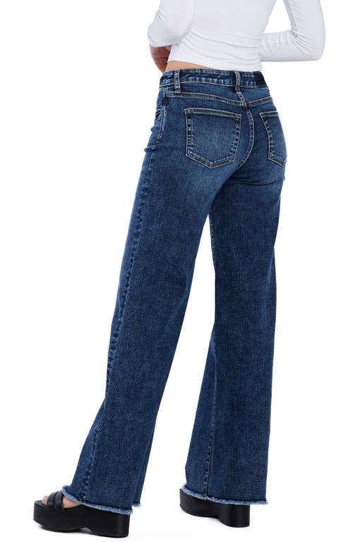Hint Of Blu Drawstring Wide Leg Jeans In Boho Blue