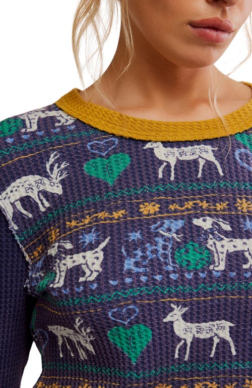 Free People Blissful Layering Long Sleeve T-shirt In Blue