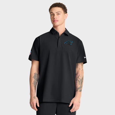 Men's Nike Black Carolina Panthers Sideline Woven Dri-FIT Polo