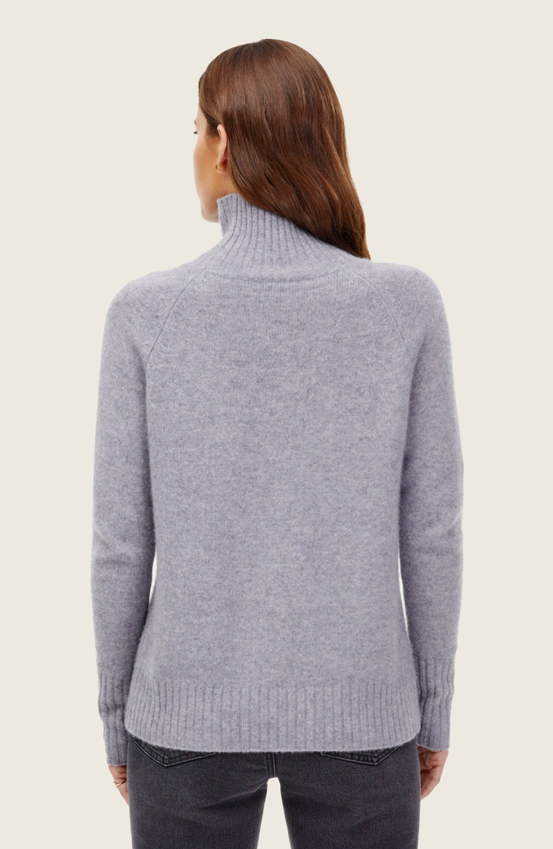 Italic Emma Cashmere Relaxed Turtleneck Sweater, Alternate, color, Heather Gray