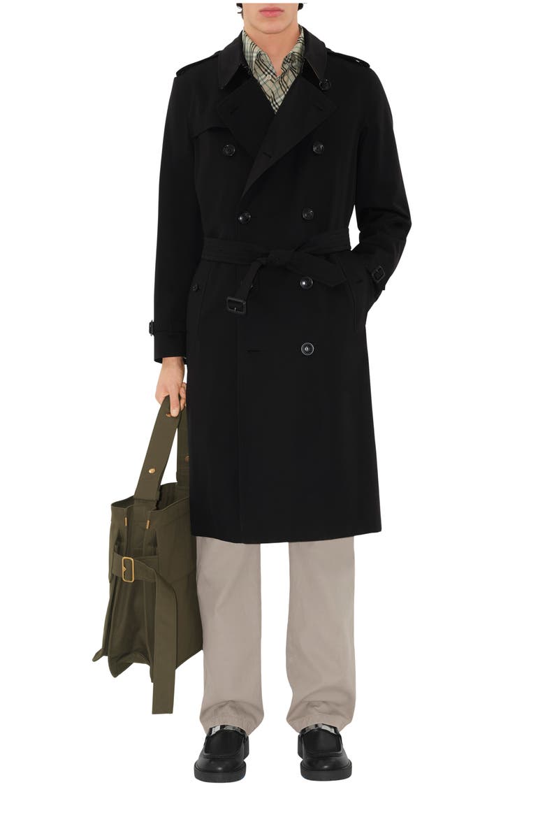 Burberry Long Kensington Heritage Trench Coat, Main, color, Coal
