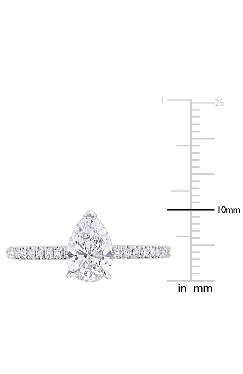 Julianna B. 1-1/6 CTW Lab-Grown Diamond Pear Solitaire Ring 14k, Alternate, color, White Gold