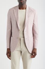 Peter Millar Hyperlight Soft Pink Check Linen Blend Sport Coat