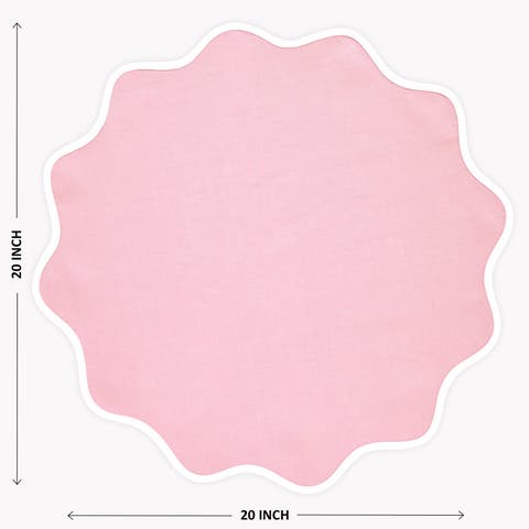 Linen Dinner Napkins - Giselle Scallop Edge, 20 Round