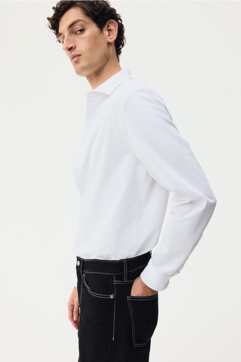 Four-way Stretch Slim Fit Shirt, Alternate, color, White