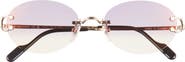 Cartier 55mm Gradient Rimless Oval Sunglasses