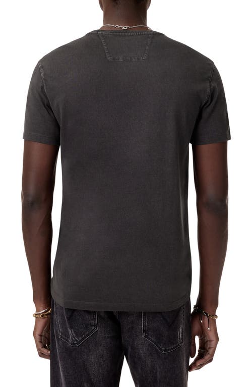 John Varvatos Sling Vinyl Embroidered Organic Cotton T-shirt In Charcoal