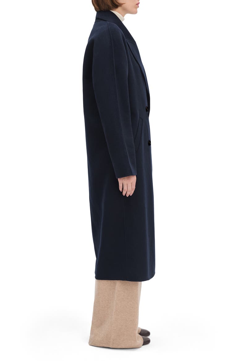 The Luca Wool Blend Double Breasted Coat, Alternate, color, NAVY