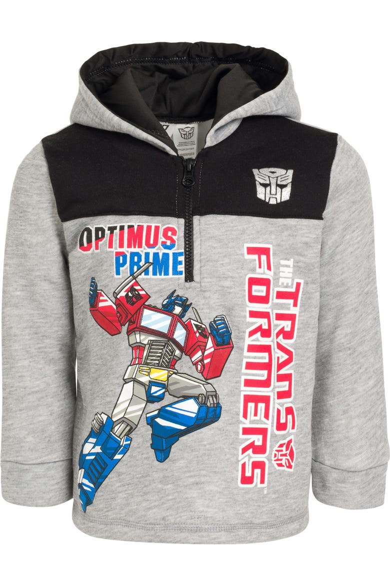 Fleece Hooded Sweatshirt, Alternate, color, Optimus Prime Grey