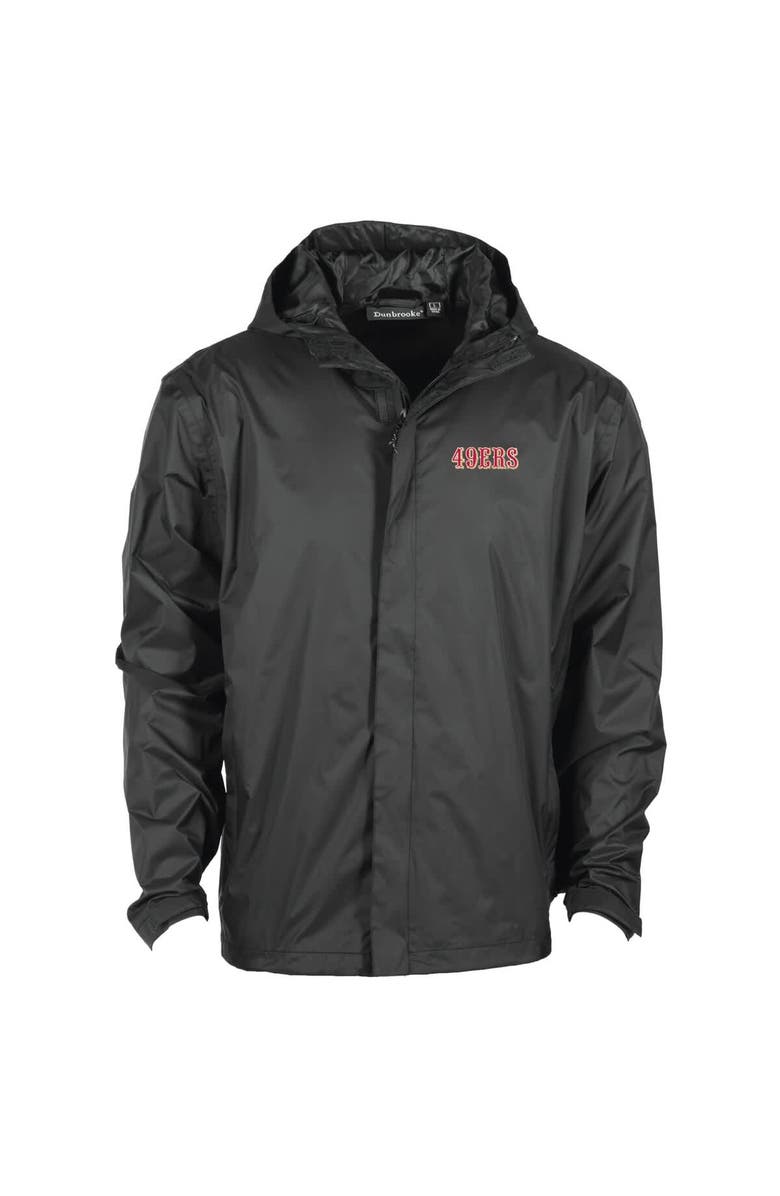 DUNBROOKE Men's Dunbrooke Black San Francisco 49ers Tropic Waterproof Packable Full-Zip Hoodie Jacket, Alternate, color,