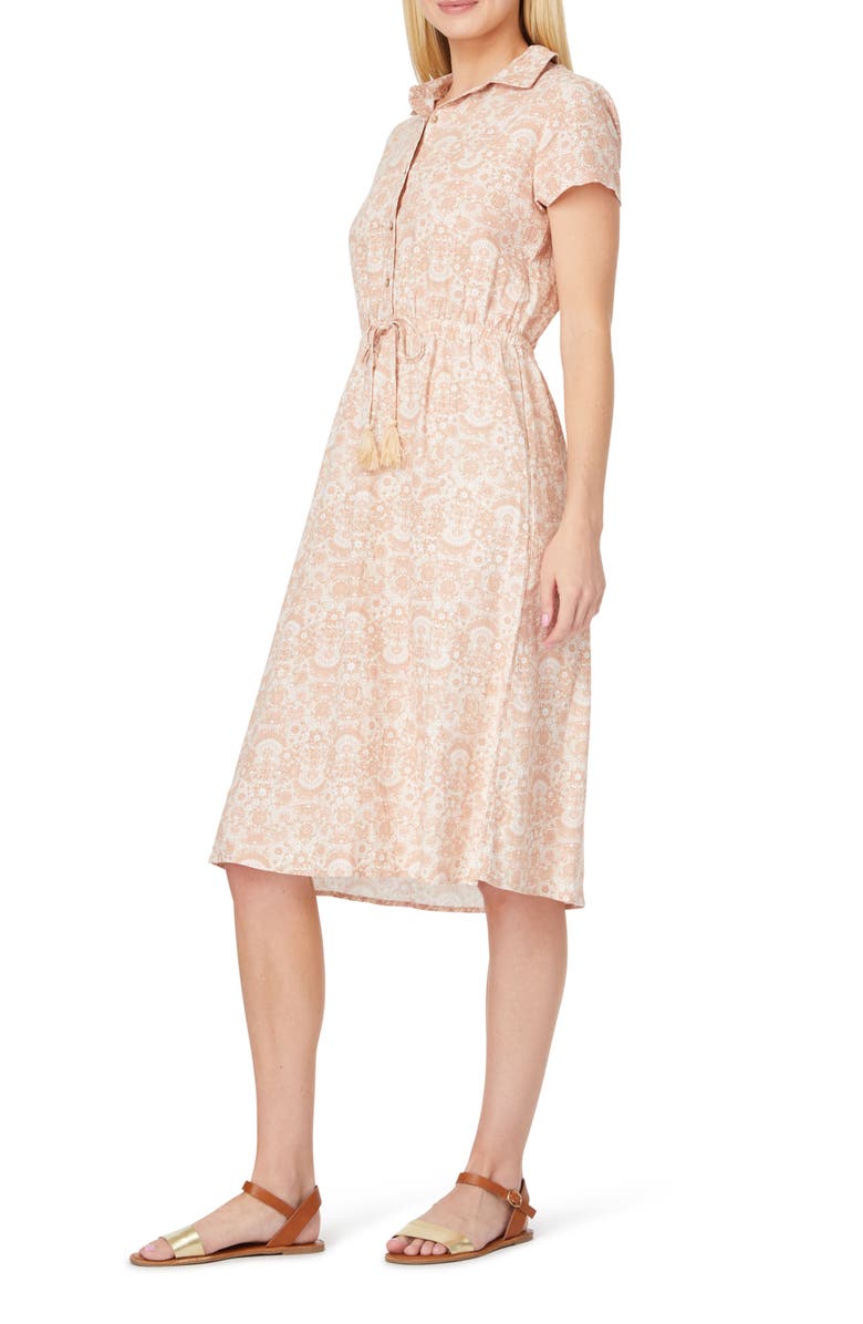 C & C California Kennedy Linen Blend Midi Shirtdress, Alternate, color, 