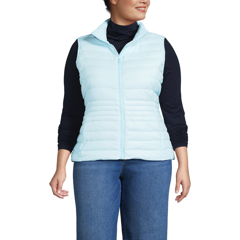 Lands' End Wanderweight Packable Ultralight Down Vest In Blue