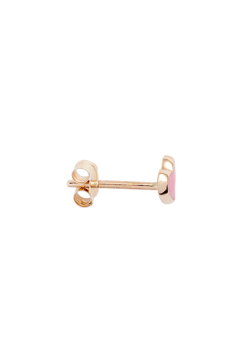 Enamel Heart Stud Earrings, Alternate, color, PINK