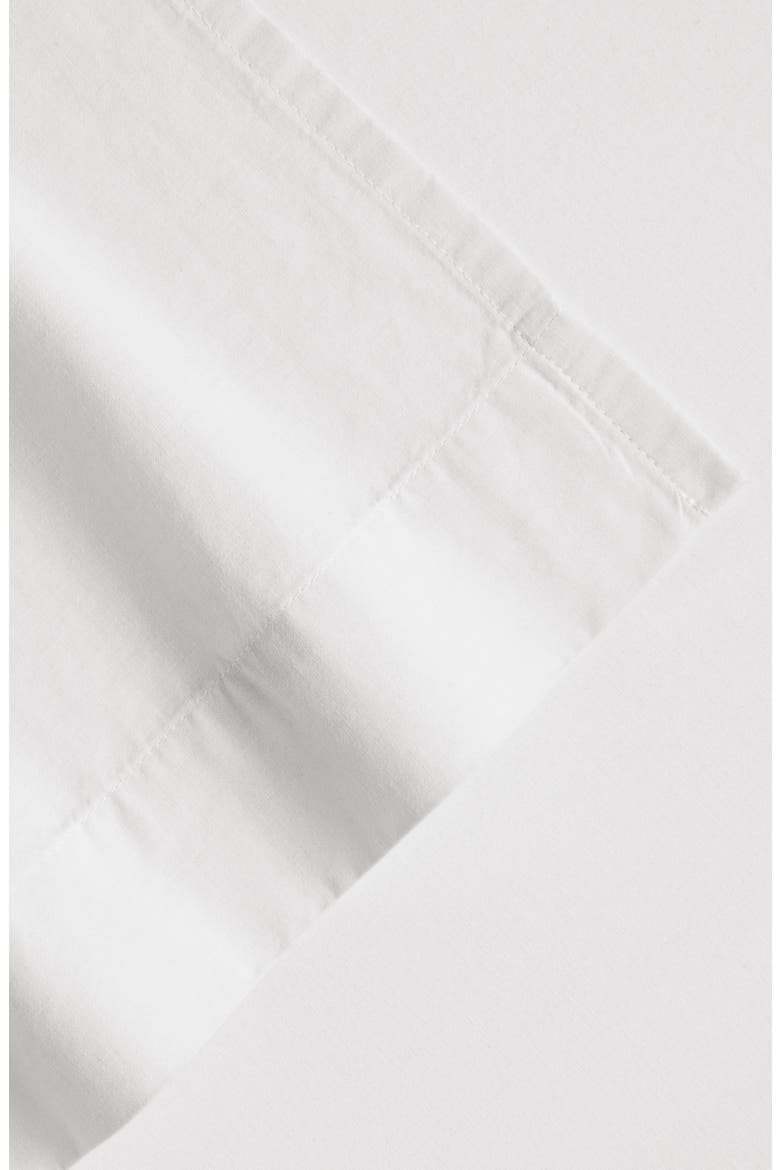 Solid Cotton Percale Sheet Set, Alternate, color, WHITE