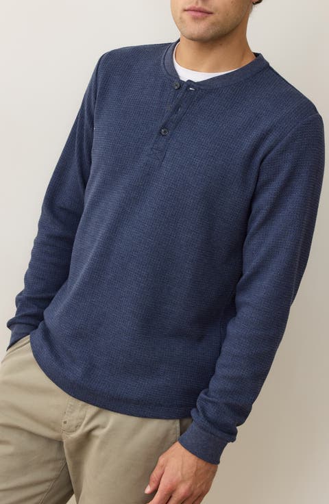 Long Sleeve Waffle Henley